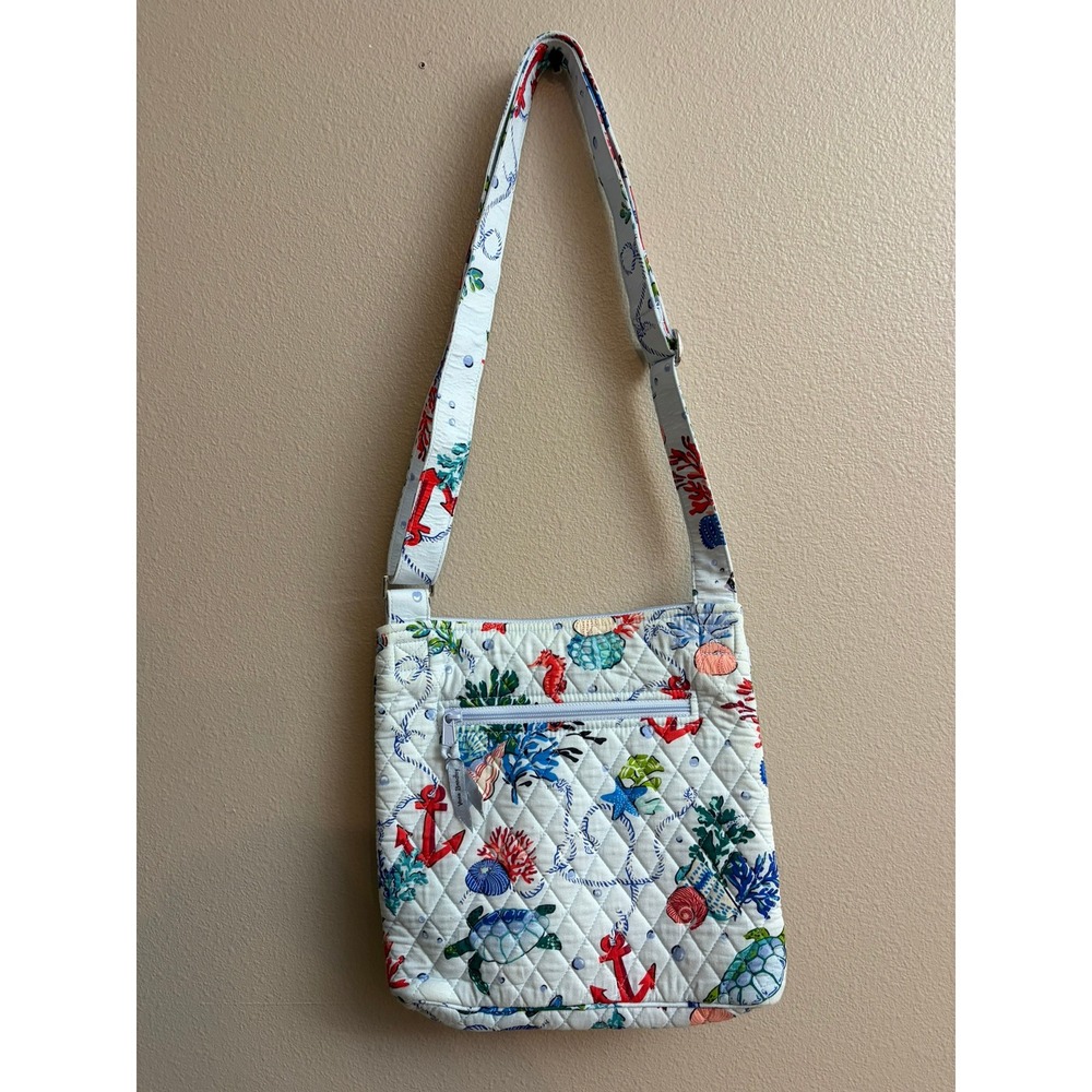 Vera Bradley Hipster Crossbody Bag Medium Seaworthy Nautical Turtle Anchor Print - Picture 3 of 4
